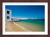Framed Mykonos Town, Chora, Cyclades, Greece
