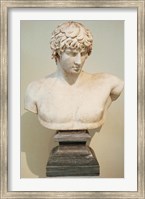 Framed Antinous Bust, Statue, Athens, Greece