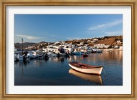 Framed Boats in harbor, Chora, Mykonos, Greece