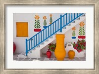 Framed Flowers and colorful pots, Chora, Mykonos, Greece