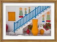 Framed Flowers and colorful pots, Chora, Mykonos, Greece