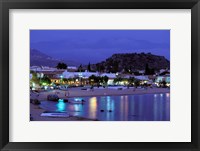 Framed Evening Harbor View, Stoupa, Messina, Peloponnese, Greece