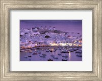 Framed Overview of Mykonos Town harbor, Mykonos, Cyclades Islands, Greece