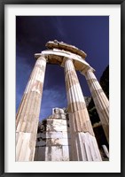 Framed Temple of Athena, Tholos Rotunda, Delphi, Fokida, Greece