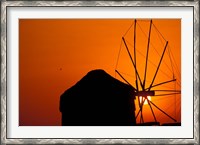 Framed Mykonos Windmills, Greece