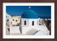 Framed Blue Domed Church, Imerovigli, Santorini, Greece