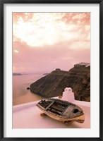 Framed Imerovigli Viewed from Thira, Santorini, Cyclades Island, Greece