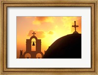 Framed Kimisis Theotokov Church at Sunset, Thira, Santorini, Cyclades Islands, Greece