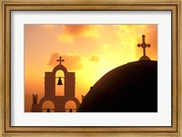 Framed Kimisis Theotokov Church at Sunset, Thira, Santorini, Cyclades Islands, Greece