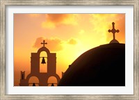 Framed Kimisis Theotokov Church at Sunset, Thira, Santorini, Cyclades Islands, Greece