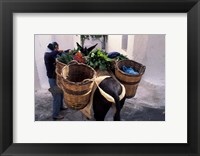 Framed Pack Mule at Market, Santorini, Greece