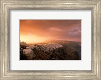 Framed Town View at Dawn, Thira, Santorini, Cyclades Islands, Greece