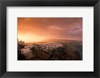 Framed Town View at Dawn, Thira, Santorini, Cyclades Islands, Greece