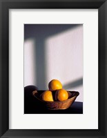 Framed Oia, Santorini, Greece, Oranges in a Basket