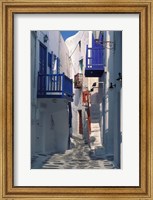 Framed Cobblestone Alley, Santorini, Greece
