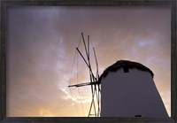Framed Windmill at Sunrise, Mykonos, Greece
