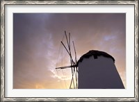 Framed Windmill at Sunrise, Mykonos, Greece