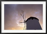 Framed Windmill at Sunrise, Mykonos, Greece