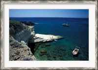 Framed Gerontas, White Sandstone Rock of Aegean Sea, Milos, Greece