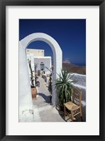 Framed Chora Houses, Blue Aegean Sea, and Agave Tree, Cyclades Islands, Greece