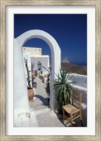 Framed Chora Houses, Blue Aegean Sea, and Agave Tree, Cyclades Islands, Greece