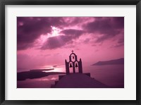 Framed Church Steeple with Evening Rays, Santorini Island, Greece