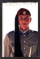 Framed Close Up of Soldier in Traditional Dress, Athens, Greece