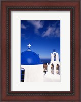 Framed White Orthodox Church of Oia Santorini, Greece