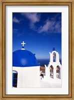 Framed White Orthodox Church of Oia Santorini, Greece