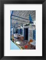 Framed Breakfast Bar with Bird Cages, Thira, Cyclades Islands, Greece