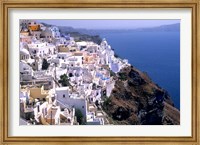 Framed Mountains with Cliffside White Buildings in Santorini, Greece