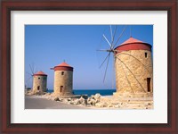 Framed Old Windmills of Rhodes, Greece