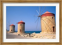 Framed Old Windmills of Rhodes, Greece