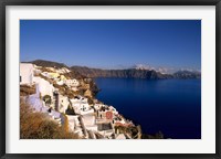 Framed White Buildings on the Cliffs in Oia, Santorini, Greece