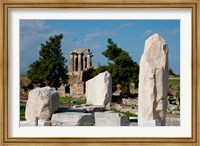 Framed Greece, Corinth Doric Temple of Apollo Greece behind The Rostra