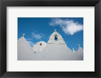Framed Greece, Cyclades, Mykonos, Hora Church rooftop with Bell Tower