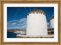 Framed Greece, Cyclades, Mykonos, Hora Cycladic windmill in 'Little Venice'