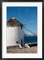 Framed Greece, Cyclades, Mykonos, Hora Historic Cycladic style Windmill