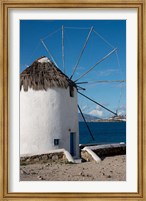 Framed Greece, Cyclades, Mykonos, Hora Historic Cycladic style Windmill