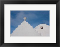 Framed Greece, Cyclades, Mykonos, Hora Typical church rooftop