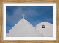 Framed Greece, Cyclades, Mykonos, Hora Typical church rooftop