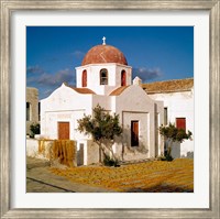Framed Greece, Mykonos, Church, Fishing Nets