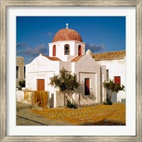 Framed Greece, Mykonos, Church, Fishing Nets