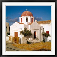 Framed Greece, Mykonos, Church, Fishing Nets