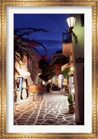 Framed Alleyway at Night, Mykonos, Greece