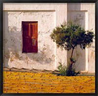 Framed Greece, Mykonos, Fishing village, Nets Drying