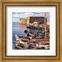 Framed Greece, Crete, Fishing boats, Rossa al Mare