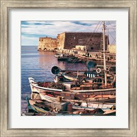 Framed Greece, Crete, Fishing boats, Rossa al Mare