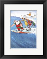 Framed Surfin' Santa