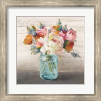 Framed French Cottage Bouquet II